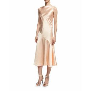 NWT $2600 CALVIN KLEIN COLLECTION SATIN BIAS CUT MIDI DRESS SZ 4